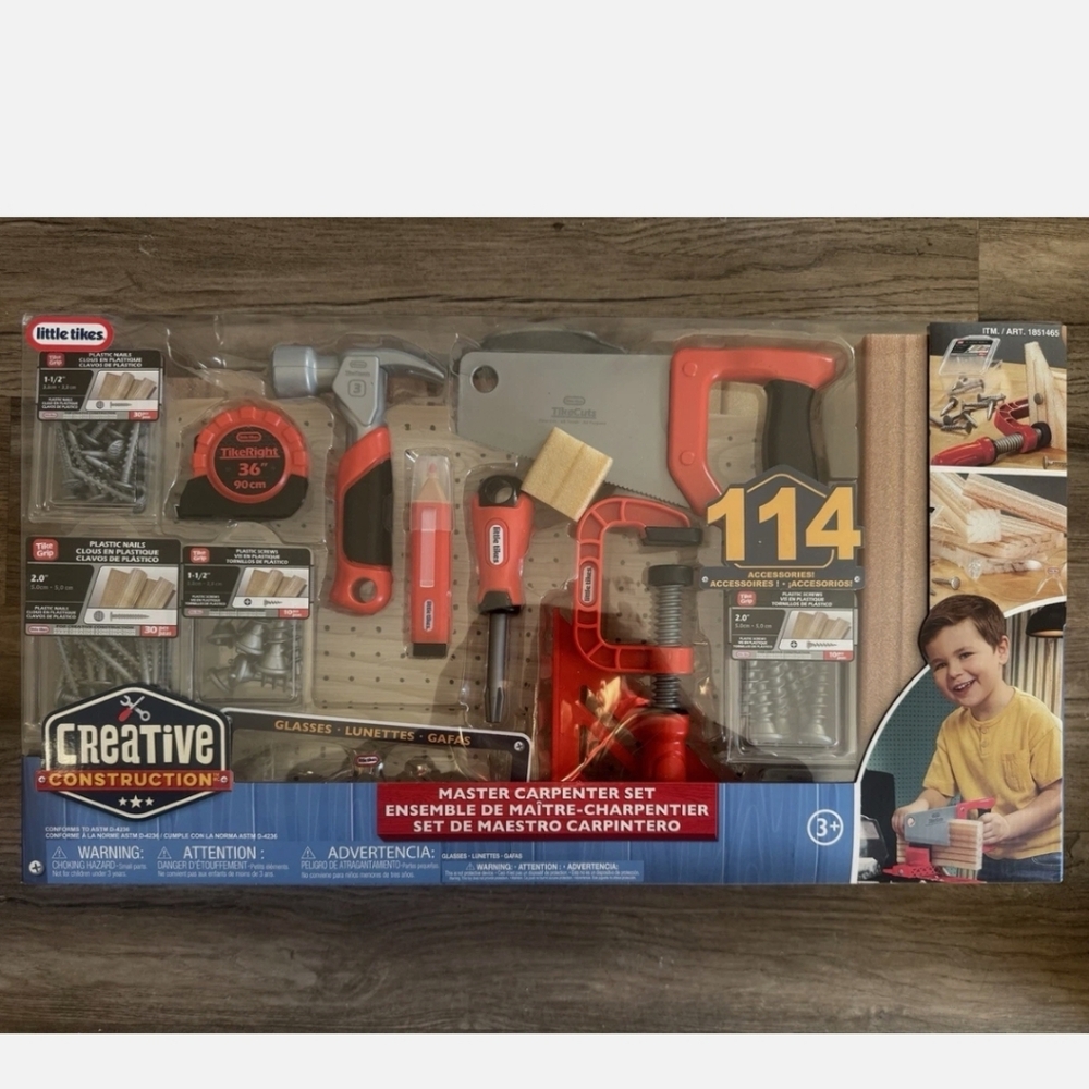 Master Carpenter 114pc Set Bundle Little Tikes Creative Construction Learning - Picture 9 of 11